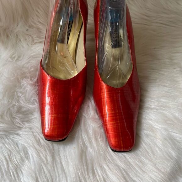 J.Renee blood orange patent leather slip on 3”heels square toe size 9.5 - Picture 2 of 15